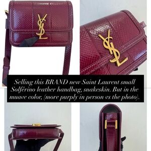 Saint Laurent Burgundy Leather Crossbody Bag